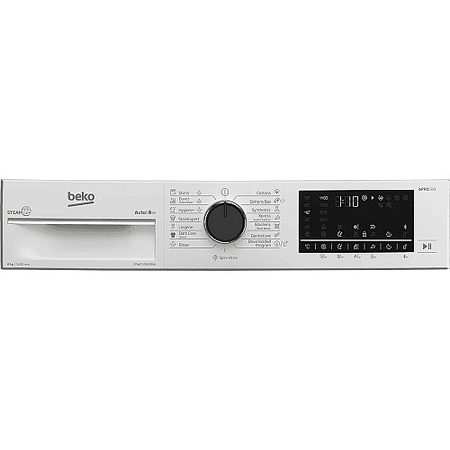 Пральна машина Beko фронтальна, 8кг, 1400, A+++, 55см, дисплей, пар, інвертор, AutoDose, білий