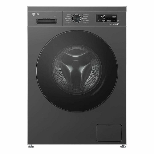 Стиральная машина LG фронтальная, 7кг, 1200, A, 44см, дисплей, пара, инвертор, черный