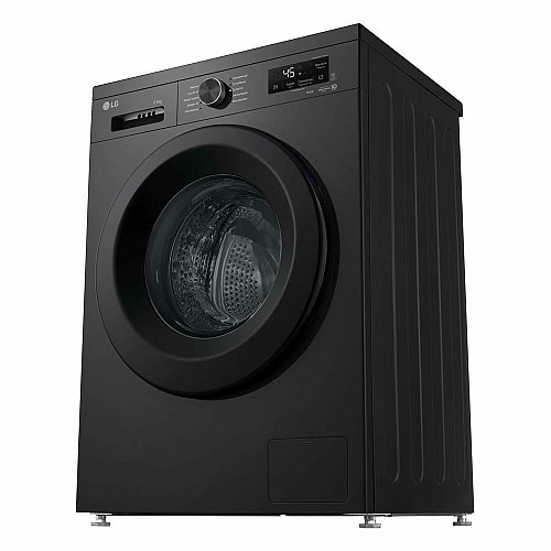 Стиральная машина LG фронтальная, 6.5кг, 1200, В, 44см, дисплей, пара, инвертор, черный
