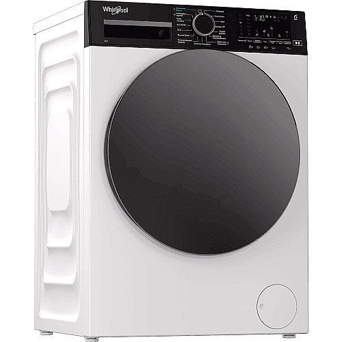 Стиральная машина Whirlpool фронтальная, 8кг, 1400, C, 55см, дисплей, пара, инвертор, черный люк, белый