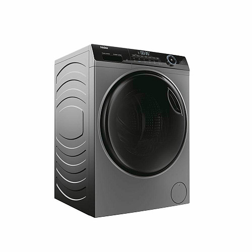 Стирально-сушильная машина Haier фронтальная, 8(5)кг, 1400, A, 46см, дисплей, пара, инвертор, люк черный, прямой привод, серебристый