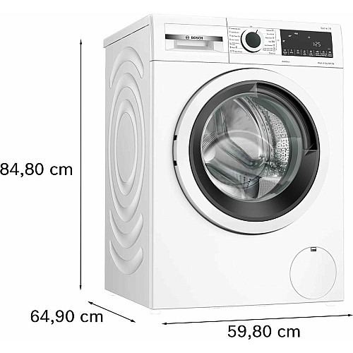 Стирально-сушильная машина Bosch фронтальная, 8(5)кг, 1400, E, 59см, дисплей, белый