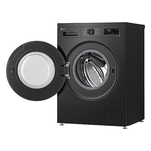 Пральна машина LG фронтальна, 9кг, 1400, A, 55см, дисплей, пара, інвертор, чорний