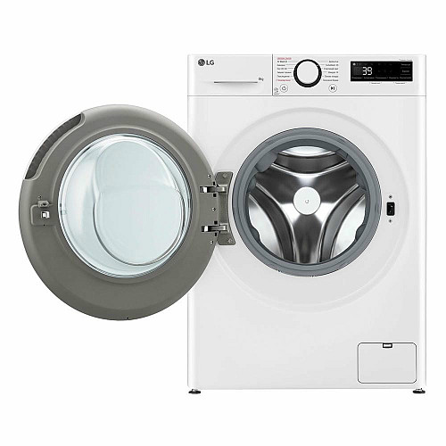Пральна машина LG фронтальна, 8кг, 1200, A, 48см, дисплей, пара, інвертор, білий