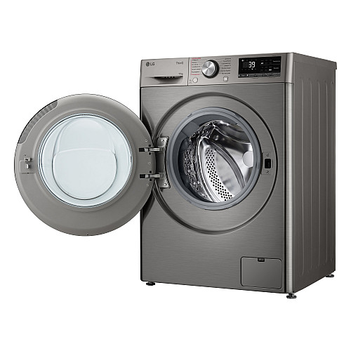 Пральна машина LG фронтальна, 11кг, 1400, A, 57см, дисплей, пара, інвертор, сріблястий