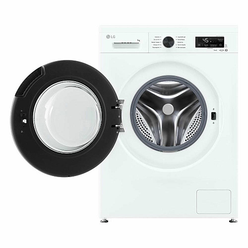 Пральна машина LG фронтальна, 7кг, 1200, A, 44см, дисплей, пара, інвертор, білий