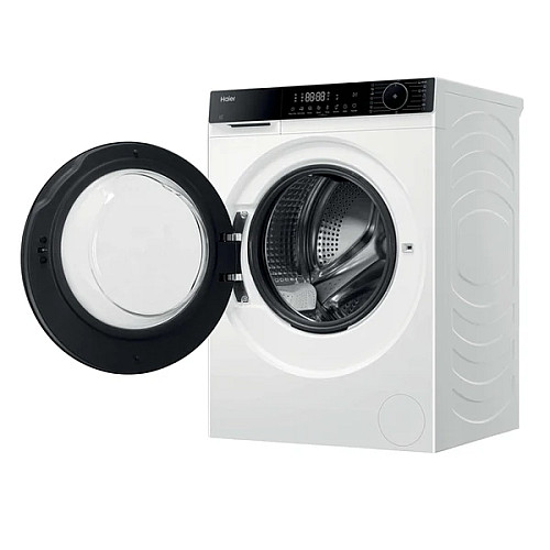 Пральна машина Haier фронтальна, 10кг, 1400, A, 52см, дисплей, пара, інвертор, люк чорний, білий