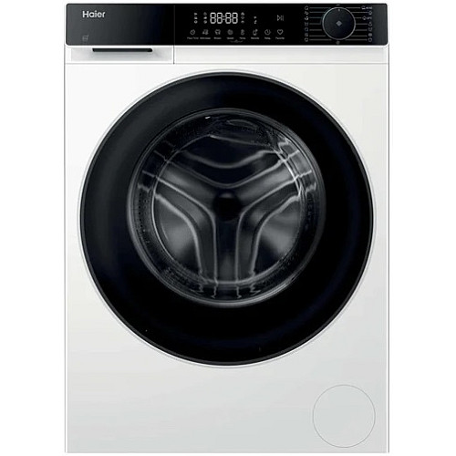 Пральна машина Haier фронтальна, 10кг, 1400, A, 52см, дисплей, пара, інвертор, люк чорний, білий