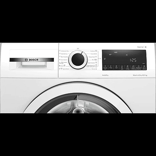 Стирально-сушильная машина Bosch фронтальная, 8(5)кг, 1400, E, 59см, дисплей, белый
