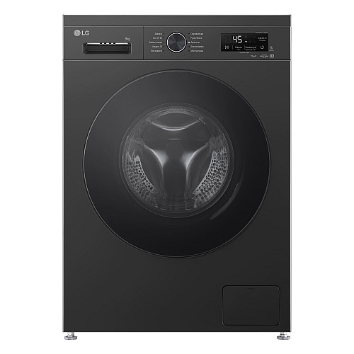 Пральна машина LG фронтальна, 9кг, 1400, A, 55см, дисплей, пара, інвертор, чорний