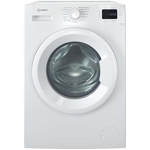 Стиральная машина Indesit фронтальная, 6кг, 1000, A+++, 44.6см, дисплей, пара, инвертор, белый