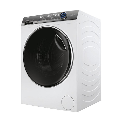 Пральна машина Haier фронтальна, 12кг, 1400, A+++, 60см, дисплей, пара, інвертор, люк чорний, прямий привід, білий