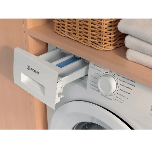 Пральна машина Indesit фронтальна, 6кг, 1000, A+++, 44.6см, дисплей, пара, інвертор, білий