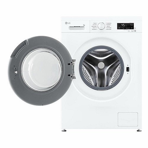 Стиральная машина LG фронтальная, 7кг, 1200, A, 44см, дисплей, пара, инвертор, белый