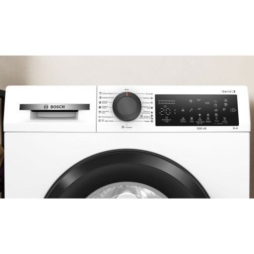 Пральна машина Bosch фронтальна, 8кг, 1200, A, 52см, дисплей, білий