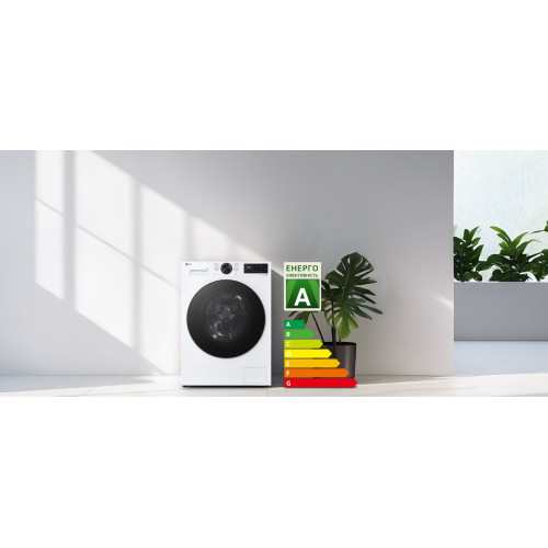 Пральна машина LG фронтальна, 8кг, 1200, A, 48см, дисплей, пара, інвертор, білий