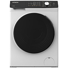 Пральна машина Hitachi фронтальна, 8кг, 1400, A+++, 60см, дисплей, пара, інвертор, люк чорний, білий
