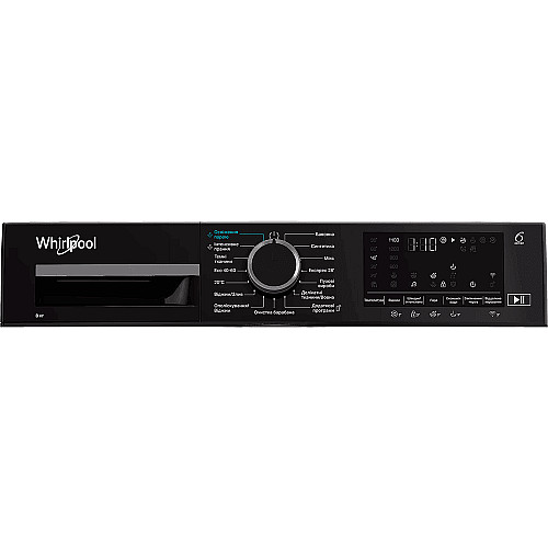 Стиральная машина Whirlpool фронтальная, 8кг, 1400, C, 55см, дисплей, пара, инвертор, черный люк, белый