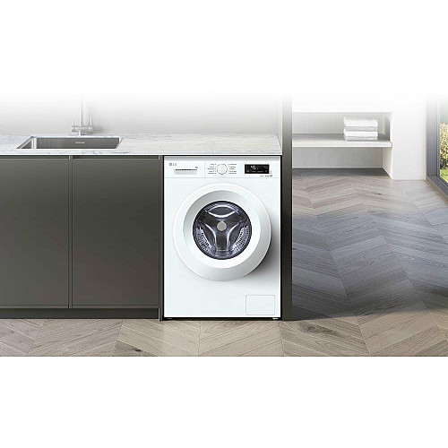 Пральна машина LG фронтальна, 6кг, 1200, В, 44см, дисплей, пара, інвертор, білий