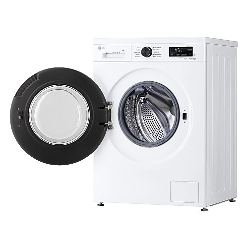 Пральна машина LG фронтальна, 9кг, 1400, A, 55см, дисплей, пара, інвертор, білий