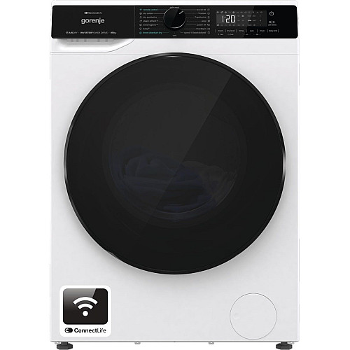 Стирально-сушильная машина Gorenje фронтальная, 9(6)кг, 1400, A+, 55см, дисплей, инвертор, Wi-Fi, белый