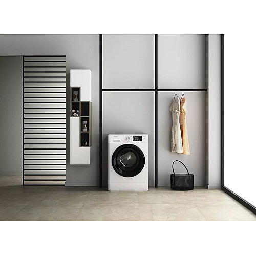 Стиральная машина Whirlpool фронтальная, 10кг, 1400, A+++, 60см, дисплей, пара, инвертор, черный люк, белый
