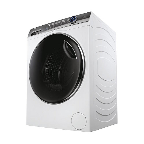 Пральна машина Haier фронтальна, 12кг, 1400, A+++, 60см, дисплей, пара, інвертор, люк чорний, прямий привід, білий
