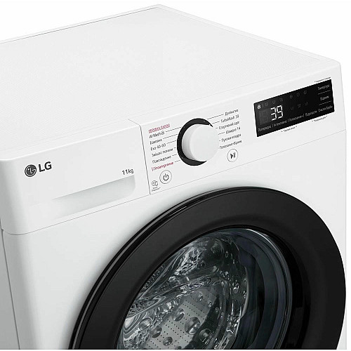 Пральна машина LG фронтальна, 11кг, 1400, A, 57см, дисплей, пара, інвертор, білий