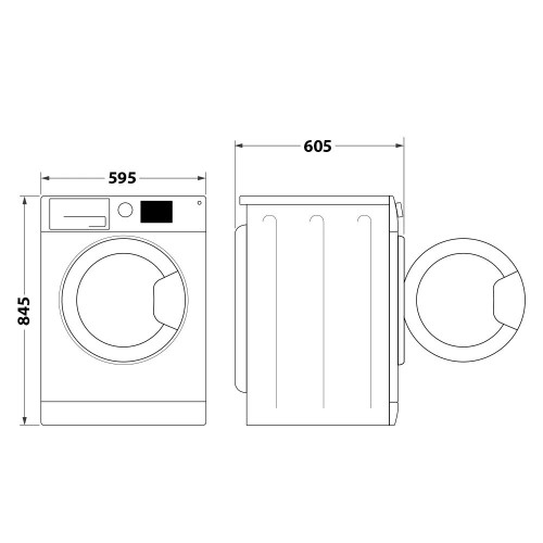 Пральна машина Whirlpool фронтальна, 11кг, 1400, A+++, 60см, дисплей, пара, інвертор, люк чорний, білий