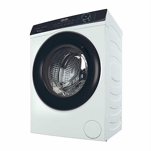 Стиральная машина Haier фронтальная, 7кг, 1200, A+++, 44см, дисплей, пара, инвертор, черный люк, прямой привод, белый