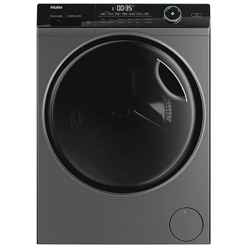 Стирально-сушильная машина Haier фронтальная, 8(5)кг, 1400, A, 46см, дисплей, пара, инвертор, люк черный, прямой привод, серебристый