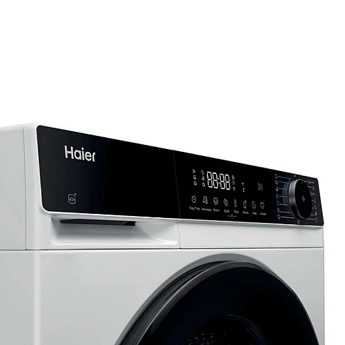 Пральна машина Haier фронтальна, 10кг, 1400, A, 52см, дисплей, пара, інвертор, люк чорний, білий