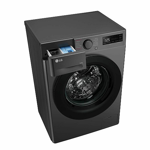 Стирально-сушильная машина LG фронтальная, 9(5)кг, 1200, A, пара, 48см, дисплей, пара, инвертор, черный