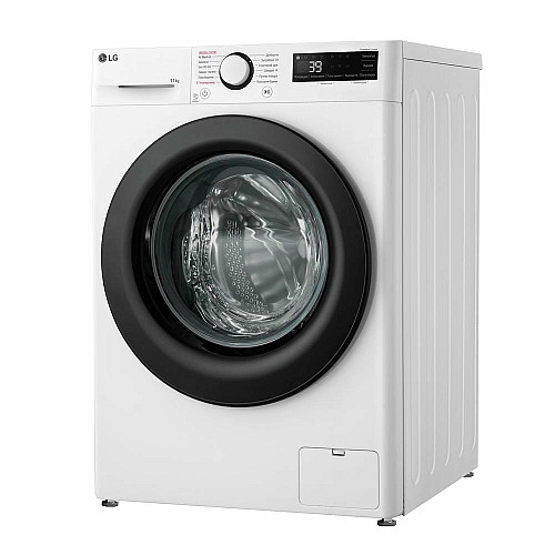 Пральна машина LG фронтальна, 11кг, 1400, A, 57см, дисплей, пара, інвертор, білий