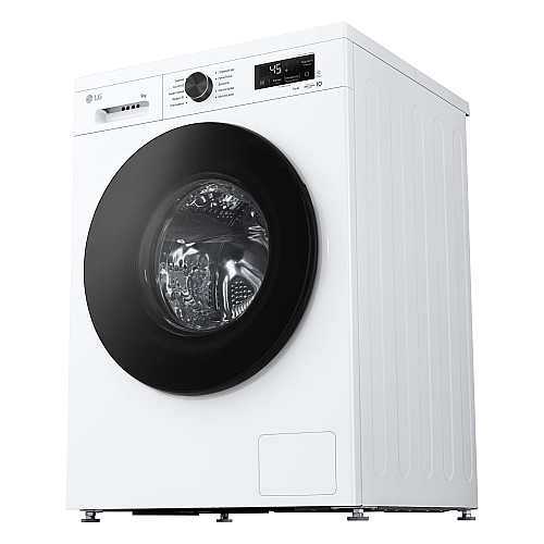 Пральна машина LG фронтальна, 9кг, 1400, A, 55см, дисплей, пара, інвертор, білий