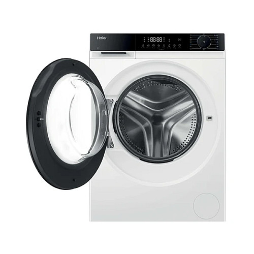 Пральна машина Haier фронтальна, 10кг, 1400, A, 52см, дисплей, пара, інвертор, люк чорний, білий