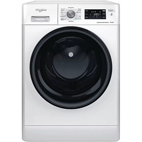 Прально-сушильна машина Whirlpool фронтальна, 8(6)кг, 1400, A, 60см, дисплей, пара, інвертор, білий