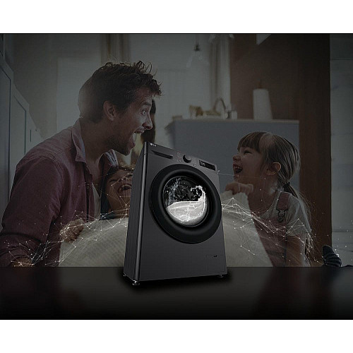 Стирально-сушильная машина LG фронтальная, 9(5)кг, 1200, A, пара, 48см, дисплей, пара, инвертор, черный