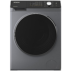 Прально-сушильна машина Hitachi фронтальна, 8(5)кг, 1400, A, 60см, дисплей, пара, інвертор, cріблястий