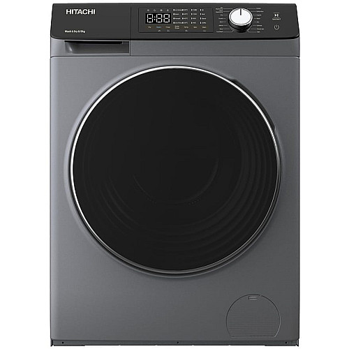 Стирально-сушильная машина Hitachi фронтальная, 8(5)кг, 1400, A, 60см, дисплей, пара, инвертор, серебристый