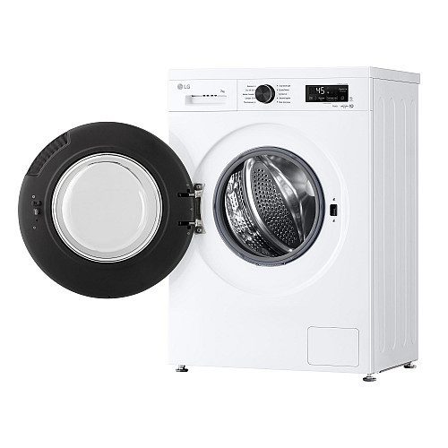 Пральна машина LG фронтальна, 7кг, 1200, A, 44см, дисплей, пара, інвертор, білий
