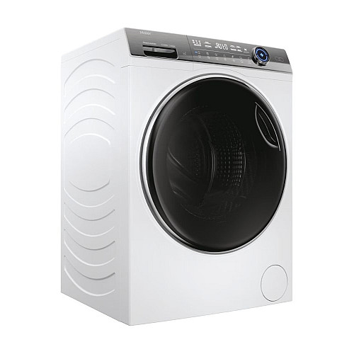 Пральна машина Haier фронтальна, 12кг, 1400, A+++, 60см, дисплей, пара, інвертор, люк чорний, прямий привід, білий