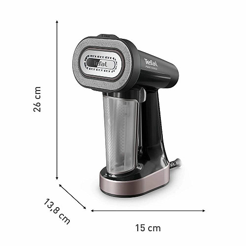 Отпариватель Tefal компактный Pure Force 3в1, 1800Вт, 180мл, постоянная пара – 35гр, керам. подошва, черно-розовый