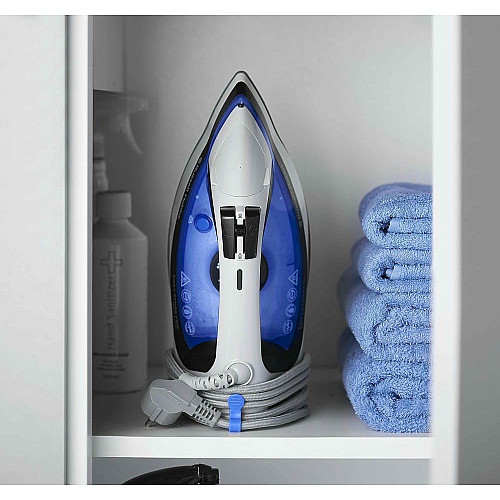 Утюг Russell Hobbs Easy Store Pro, 2400Вт, 320мл, паровой удар –180гр, постоянная пара – 45гр, хранение шнура, керам. подошва, бело-синий