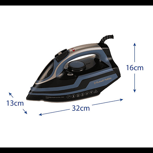 Утюг Russell Hobbs, 3100Вт, паровой удар -210гр, верт. отпаривание, керам. подошва, черно-синий