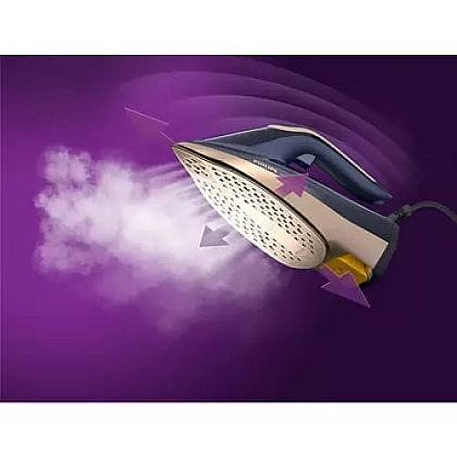 Утюг Philips Azur 8000 Series, 3000Вт, 350мл, паровой удар -260гр, постоянный пар - 85гр, нерж. сталь, темно синий