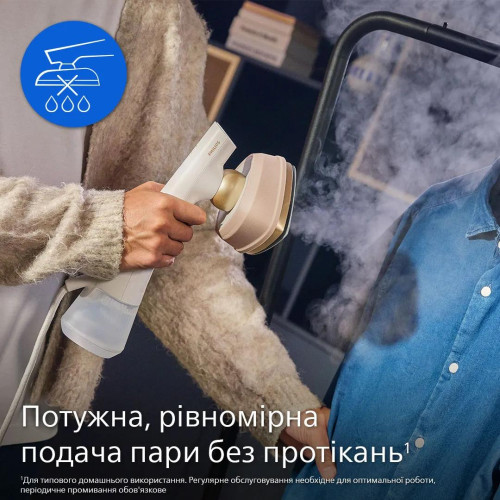 Відпарювач-праска Philips OneTurn, 1800Вт, 200мл, паровий удар -90гр, поворот для зміни типу девайса, алюміній, білий