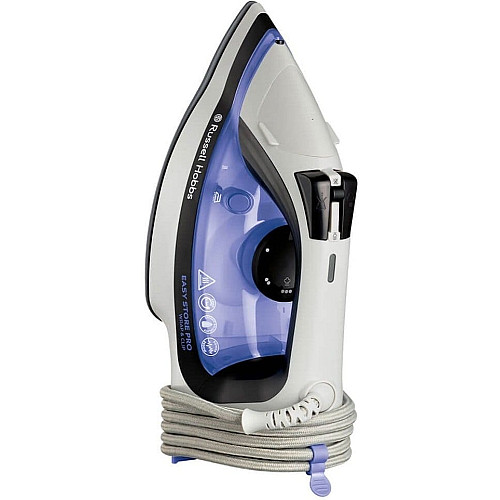 Утюг Russell Hobbs Easy Store Pro, 2400Вт, 320мл, паровой удар –180гр, постоянная пара – 45гр, хранение шнура, керам. подошва, бело-синий