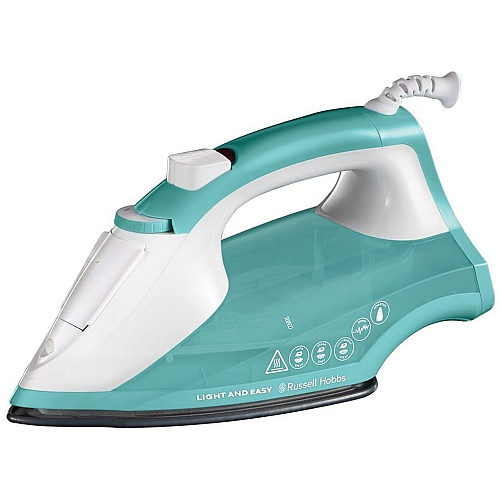 Утюг Russell Hobbs Light & Easy, 2400Вт, 240мл, паровой удар -30гр, постоянная пара - 110гр, Anti-calc, нерж. сталь, бирюзовый