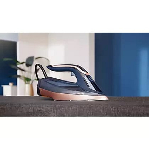 Утюг Philips Azur 8000 Series, 3000Вт, 350мл, паровой удар -260гр, постоянный пар - 85гр, нерж. сталь, темно синий